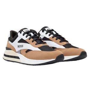 Boss Mens Kurt Leather Running Sneakers / Brown